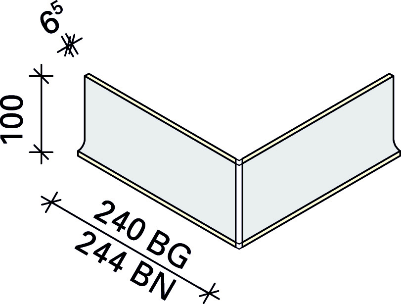 Угол внешний плинтуса Interbau (2ч) 244x100x6,5, арт. 4007