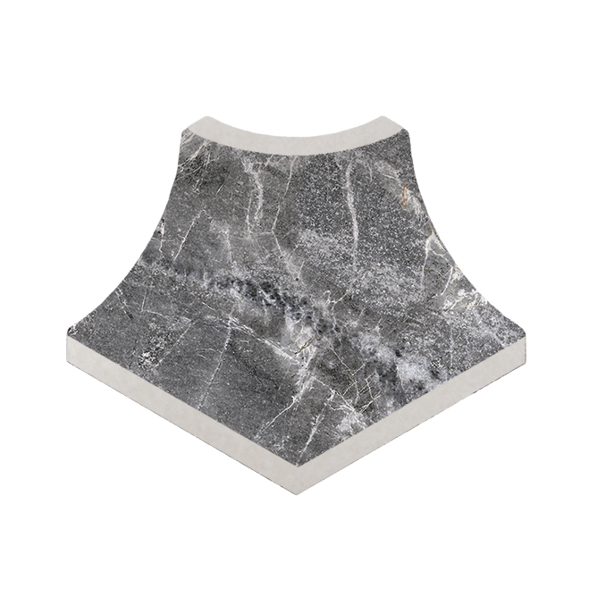 KERASTEP MARBLE Ceniza 441 Плинтус радиальный внеш. угол / ANGULO ARISTA  42х33/50х11 мм
