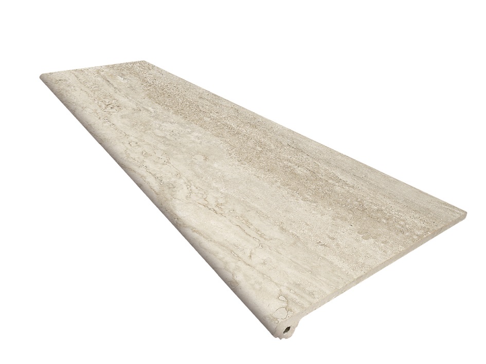 EXAGRES MARBLES Travertino 914 Ступень флорентийская / PELDAÑO FIORENTINO R9 330х1200х12 мм