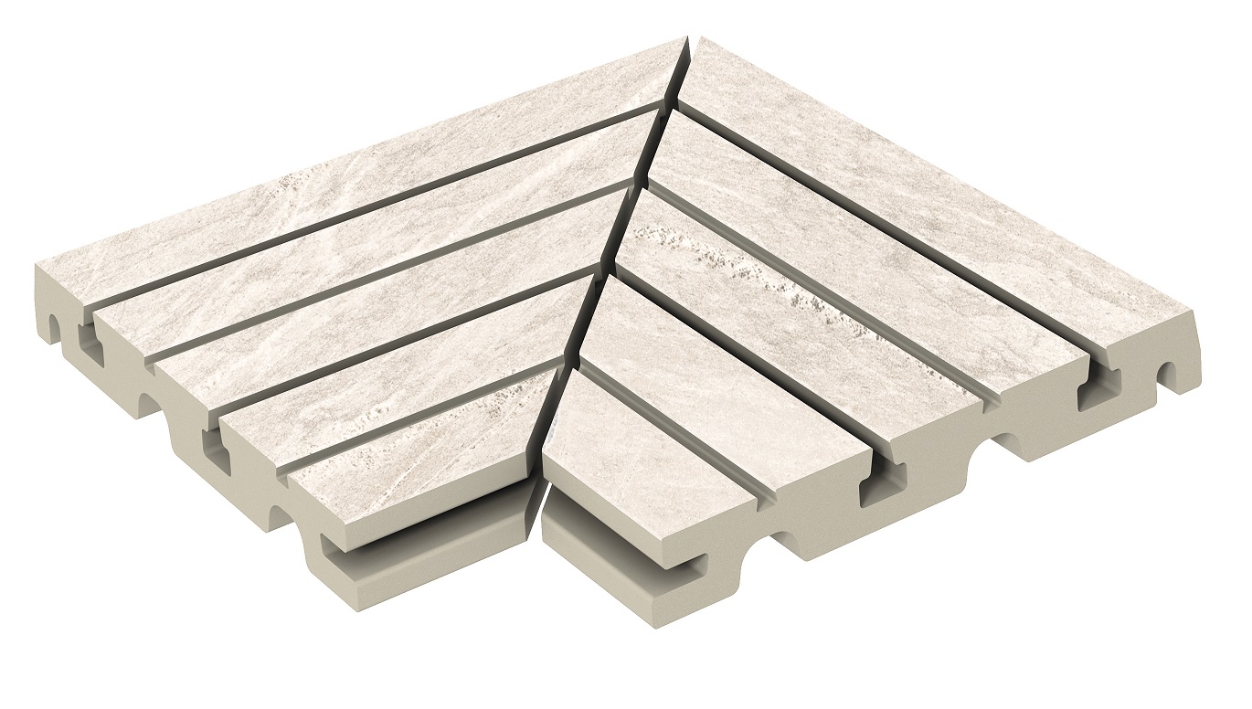 Решетка угол (из 2-х частей) Exagres Imperial Siena  245х330х30 мм R12/C