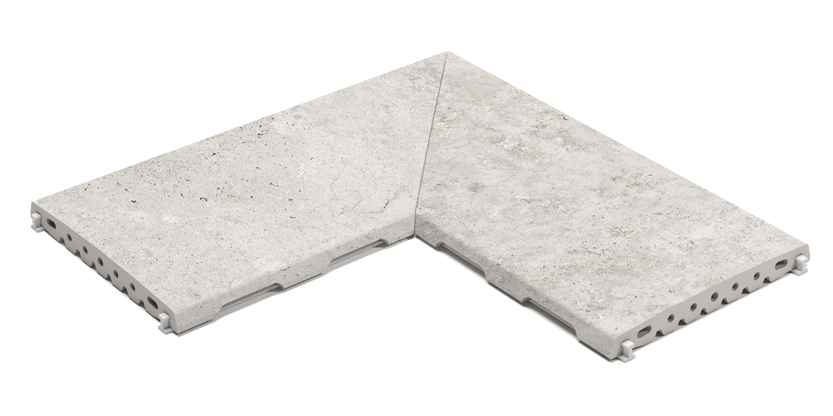 KERASTEP CROSSCUT 1026 Решетка угол (из 2х частей) / REJILLA INVISIBLE RJ25 ESQUINA R11 Anti-Slip 250x500x26 мм 