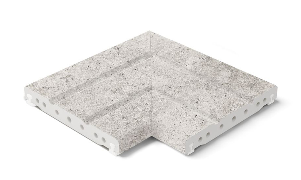 KERASTEP CROSSCUT 1026 Решетка угол (из 2х частей) / REJILLA RJ20 FLEX ESQUINA R11 Anti-Slip 200x230x22 мм 