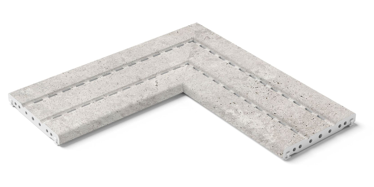 KERASTEP CROSSCUT 1026 Решетка угол (из 2х частей) / REJILLA RJ20 ESQUINA R11 Anti-Slip 200x500x22 мм 
