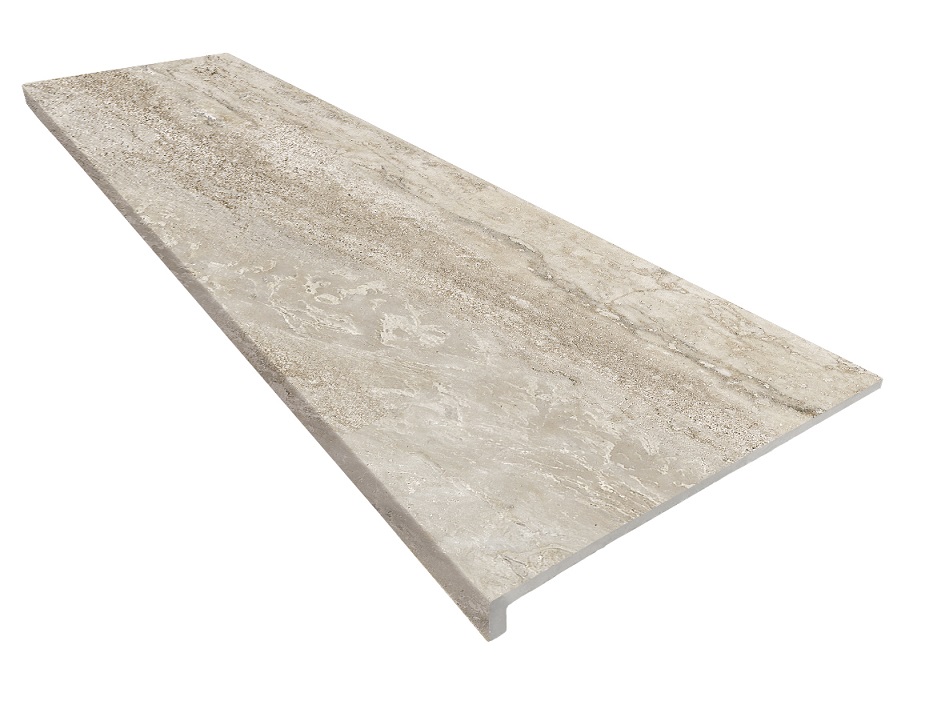 EXAGRES MARBLES Travertino 914 Ступень прямоугольная / PELDAÑO RECTO R9 330х1200х12 мм