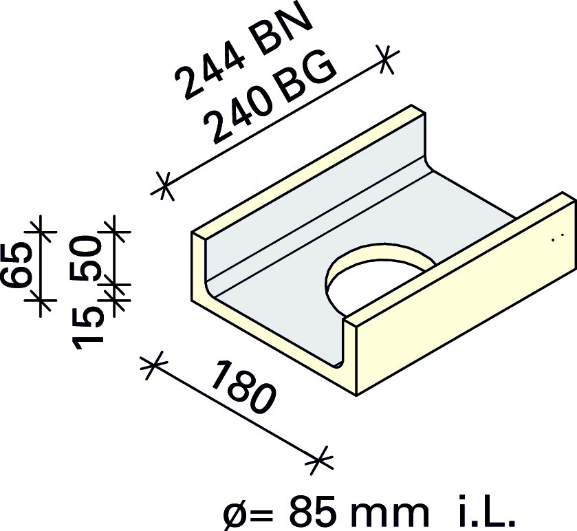 Лоток сливной Interbau 244x180/150x65x15, арт. 4901