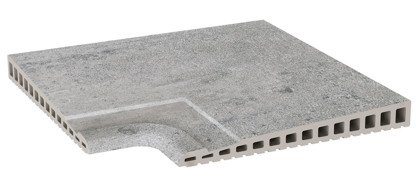 KERASTEP URBAN Silver 378 Рукохват угол / ANGULO DESBORDANTE R11 310х310х17-30 мм