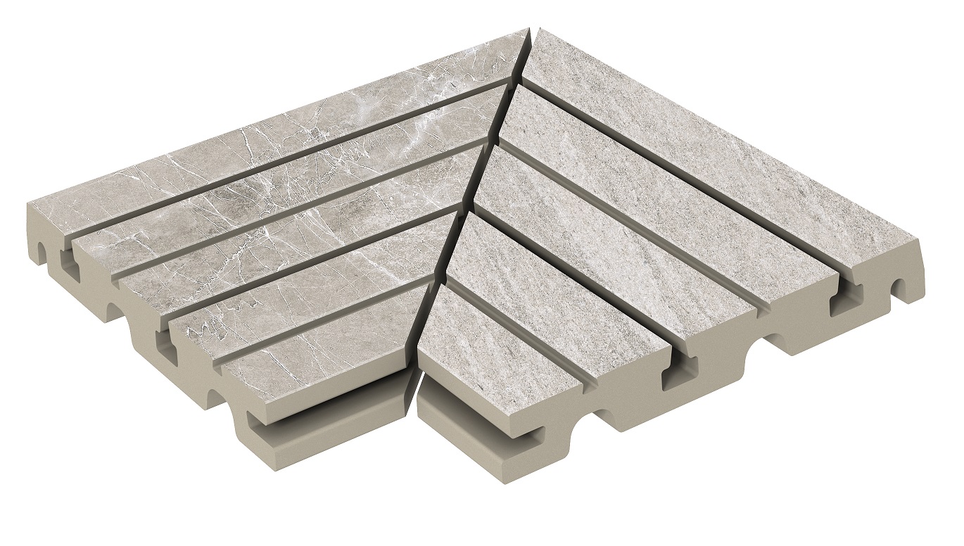 KERASTEP MARBLE Arian 436 Решетка угол (из 2х частей)  / ANGULO REJILLA R11 330х330х30 мм
