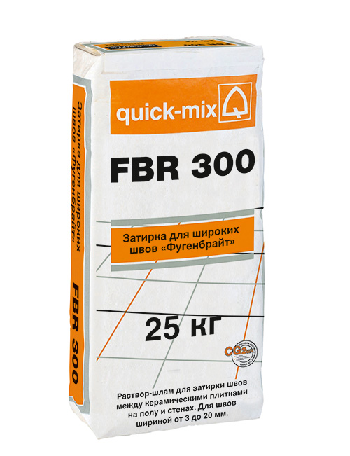 Затирка для широких швов Quick-mix FBR 300 "Фугенбрайт", серая