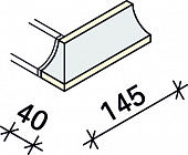 Угол левый радиального плинтуса Interbau 145x40x40x7,5, арт. 4104