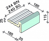 Рукохват под плитку Interbau 244x180x115, арт. 5460 RH B