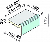 Рукохват Interbau 244x180x115, арт. 5450 RH B