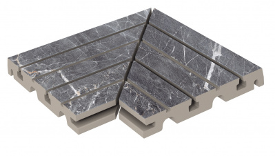 KERASTEP MARBLE Ceniza 446 Решетка угол (из 2х частей)  / ANGULO REJILLA R11 330х330х30 мм