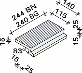 Рифленая плитка с обкладкой под решетку 83° Interbau 244x140, арт. 5930 RH C