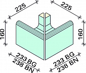 Угол внешний лотка Interbau 238x225x160/115, арт. 5277