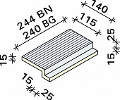 Рифленая плитка с обкладкой под решетку Interbau 244x140, арт. 5830 RH C