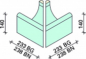 Угол внешний лотка Interbau 238x215x140, арт. 5107