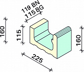 Лоток 1/2 Interbau 119x225x160/115, арт. 5175