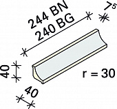 Радиальный плинтус Interbau 244x40x40/r=30, арт. 4100