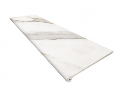 EXAGRES MARBLES Calacatta 913 Ступень флорентийская / PELDAÑO FIORENTINO R9 330х1200х12 мм