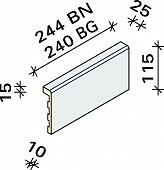Обкладка для переливного лотка Interbau 244x115x15x10, арт. 9039
