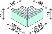 Угол внешний рукохвата под плитку Interbau 238x180x115, арт. 5467 RH B