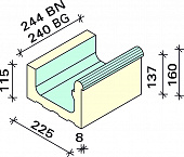 Лоток Interbau 244x225x160/115, арт. 5170