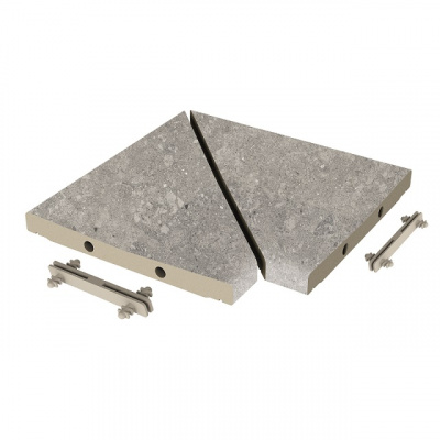 Решетка угол ( из 2-х частей) Exagres Bedford Pearl 300х300х30, R12/C
