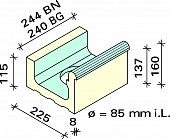 Лоток под мозаику сливной Interbau 244x225x160/115, арт. 5271