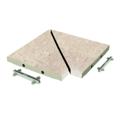 Решетка угол ( из 2-х частей) Exagres Bedford Sand 300х300х30, R12/C