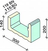 Лоток 1/2 Interbau 119x300x200/140, арт. 5305